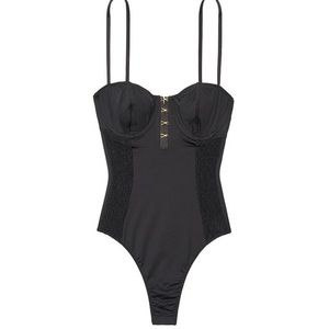 VS Black Ruched Teddy